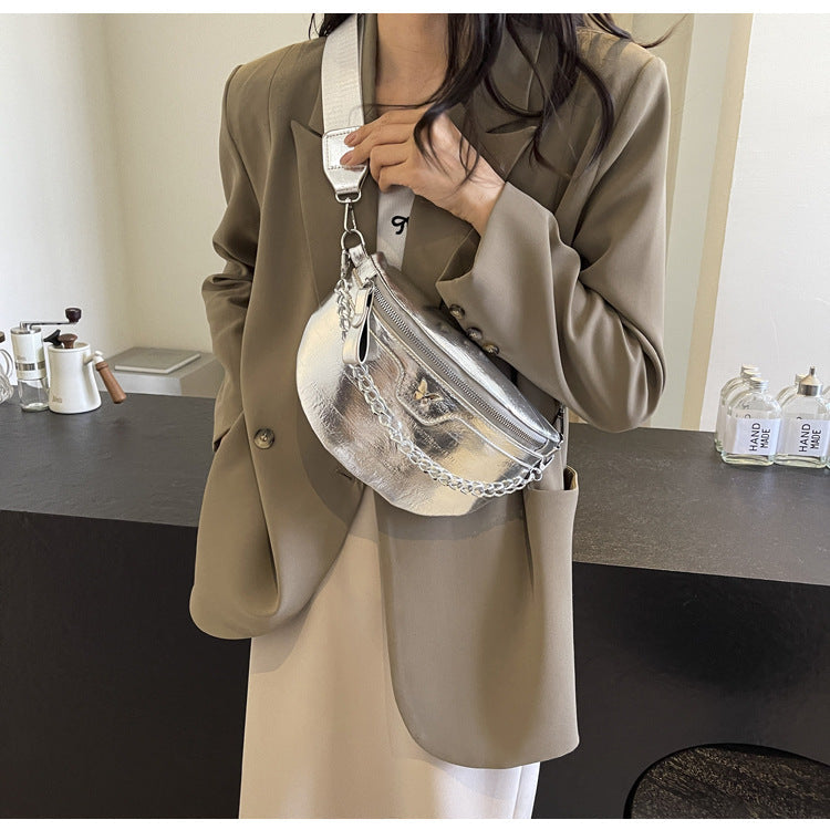 Dames Crossbody Tas met Ketting Detail Hippe Stijl → Dames Crossbody Tas Ketting Detail Chic Design