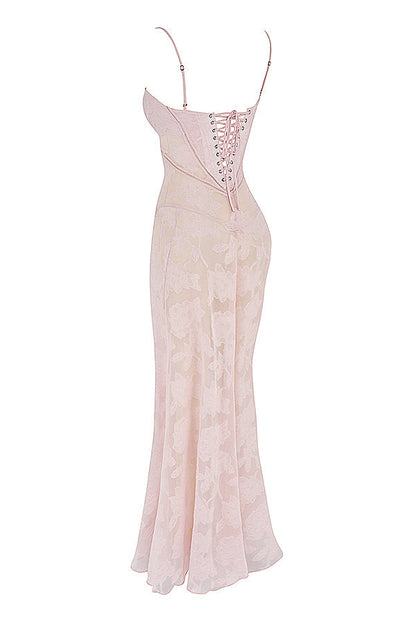 Elegante Maxi Jurk Geborduurd voor Vrouw