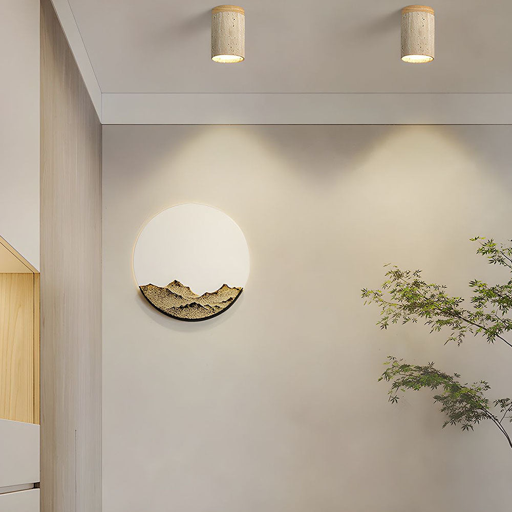 Cilestic Plafondlamp Travertin Hout E27/E26 Beige Hal Slaapkamer Woonkamer Scandinavisch Modern Design Natuurlijke Plafondverlichting