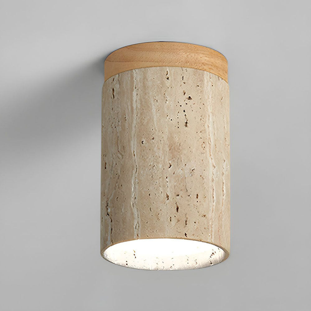 Cilestic Plafondlamp Travertin Hout E27/E26 Beige Hal Slaapkamer Woonkamer Scandinavisch Modern Design Natuurlijke Plafondverlichting