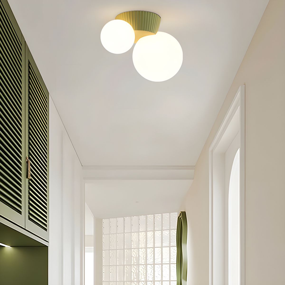 Moderne Plafondlamp met Dubbele Bollen – Stijlvolle Scandinavische Wandverlichting voor Woonkamer en Slaapkamer