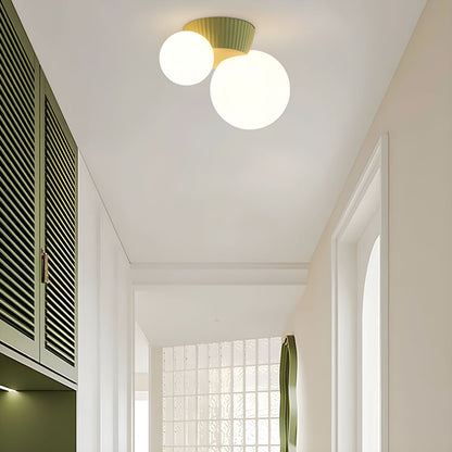 Moderne Plafondlamp met Dubbele Bollen – Stijlvolle Scandinavische Wandverlichting voor Woonkamer en Slaapkamer