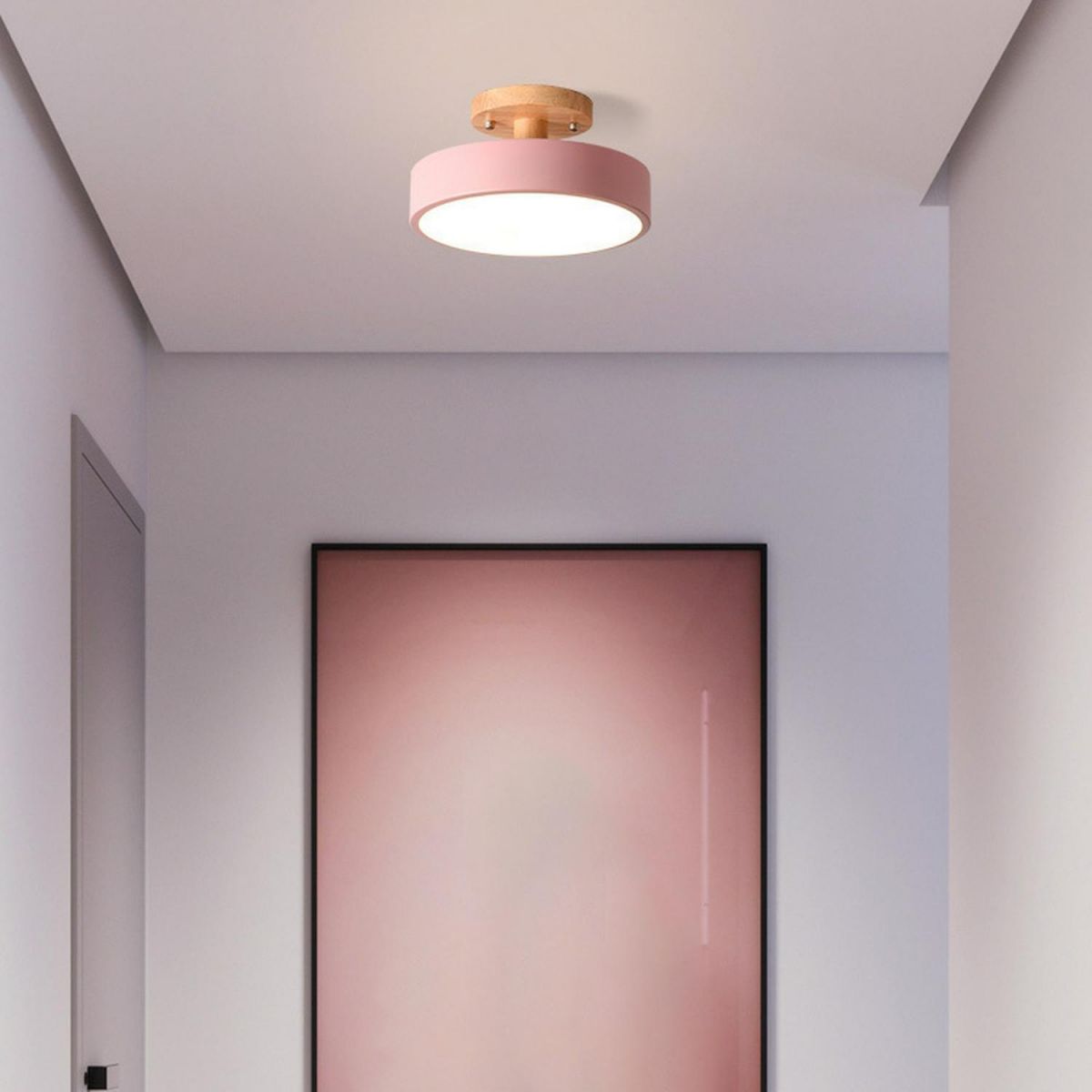 Pedol plafondlamp LED 12W hout groen plafondlamp slaapkamer hal Scandinavisch design moderne verlichting kleine ruimtes