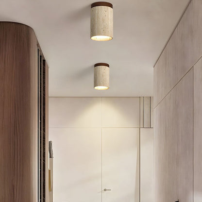 Cilestic Plafondlamp Travertin Hout E27/E26 Beige Hal Slaapkamer Woonkamer Scandinavisch Modern Design Natuurlijke Plafondverlichting
