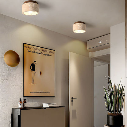 Cilestic Plafondlamp Travertin Hout E27/E26 Beige Hal Slaapkamer Woonkamer Scandinavisch Modern Design Natuurlijke Plafondverlichting