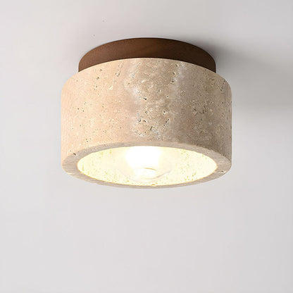 Cilestic Plafondlamp Travertin Hout E27/E26 Beige Hal Slaapkamer Woonkamer Scandinavisch Modern Design Natuurlijke Plafondverlichting