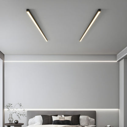 LED plafondlamp zwart langwerpig modern voor woonkamer hal slaapkamer minimalistische plafondverlichting binnen