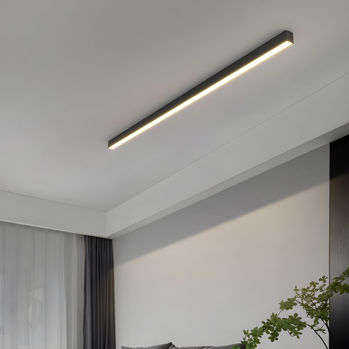 LED plafondlamp zwart langwerpig modern voor woonkamer hal slaapkamer minimalistische plafondverlichting binnen