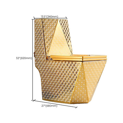 Eendelig Staand Toilet Goudkleurig Keramisch Closet voor Moderne Badkamers