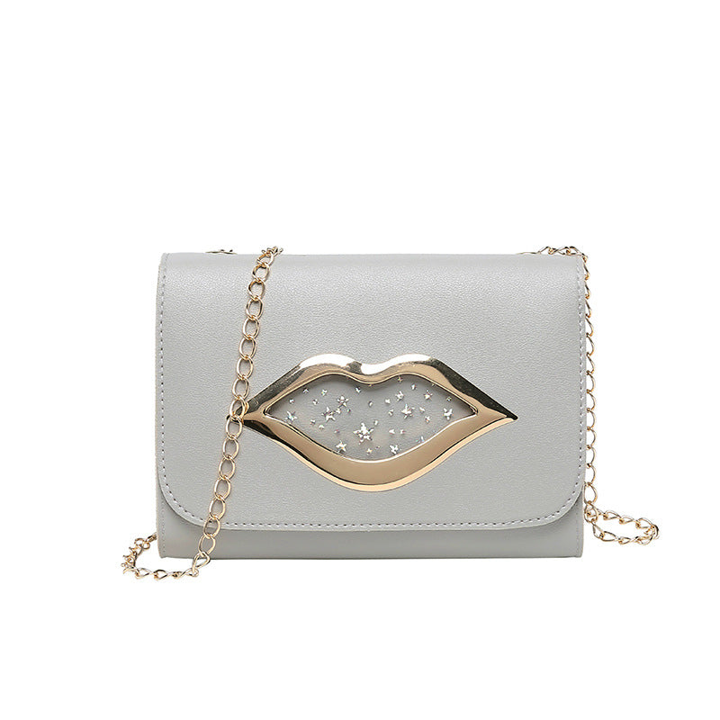 Dames Schouder tas met Ketting en Lippenstift Detail Stijlvol