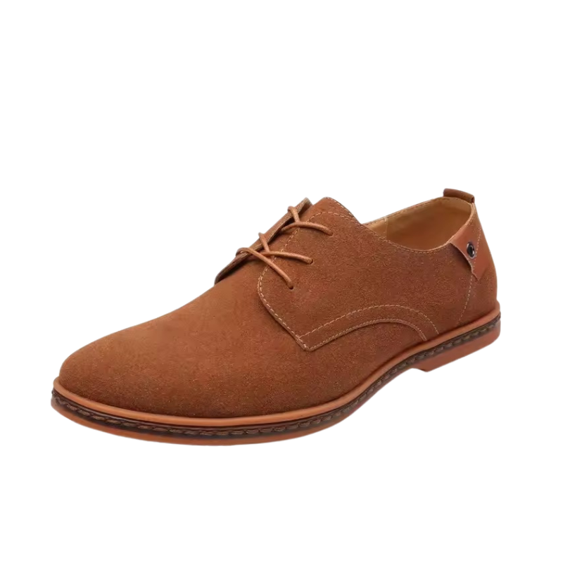 Heren Suède Oxford Schoenen met Contrasterende Hak