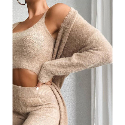 Dames Pyjama Set Zacht Fleece Luxe Roze
