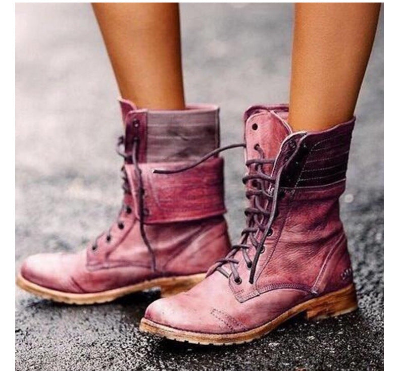Dames Enkelboots Veterlook Klassiek Comfortabel