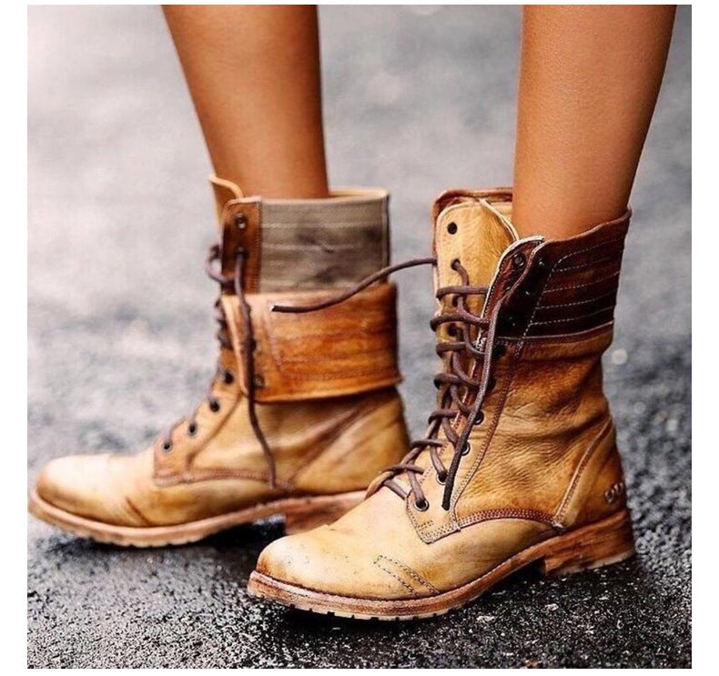 Dames Enkelboots – Urban Veterboots met Klassieke Stijl