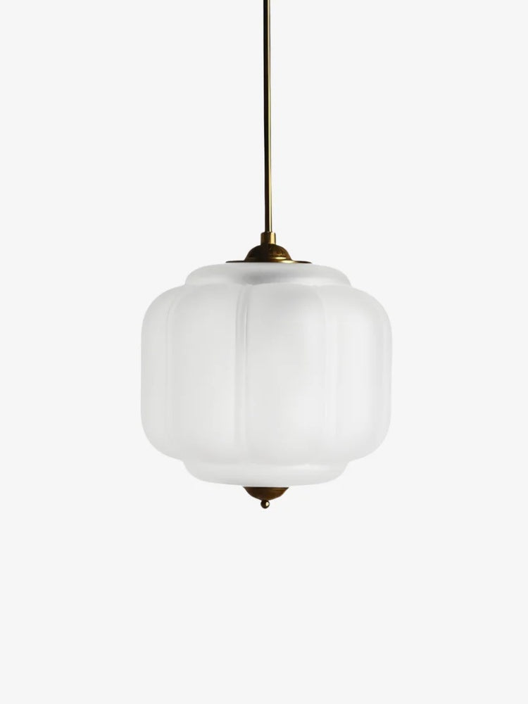 Vintage Kroonluchter met Crèmekleurige Glazen Kappen – Hanglamp in Retro-Stijl voor Eetkamer & Woonkamer