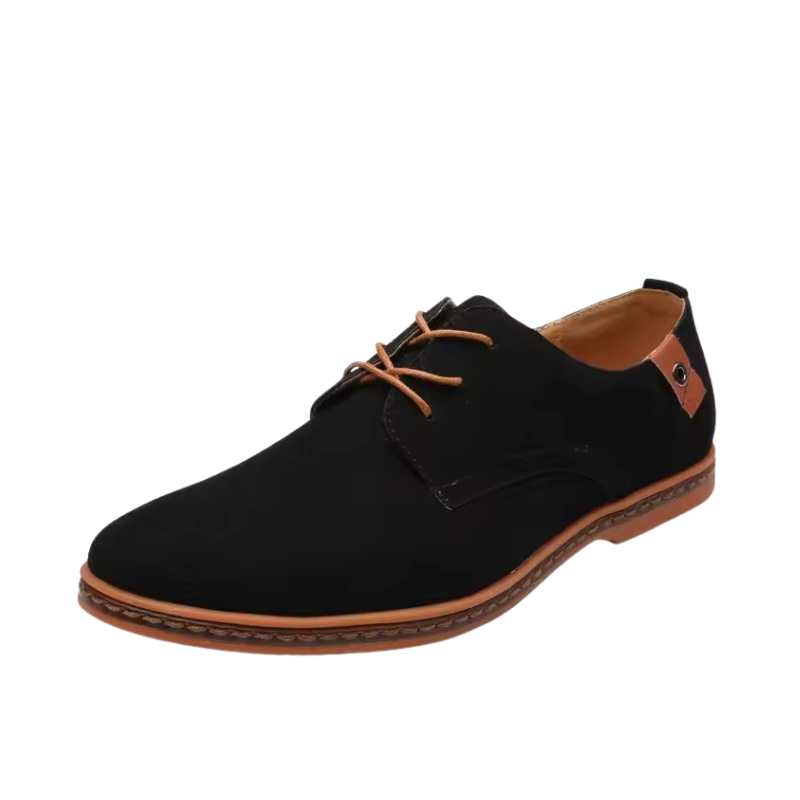 Heren Suède Oxford Schoenen met Contrasterende Hak