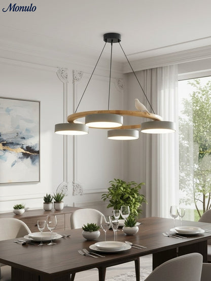 Decoratieve Vogelkroonluchter met Gekleurde Cirkels voor Eetkamer en Woonkamer