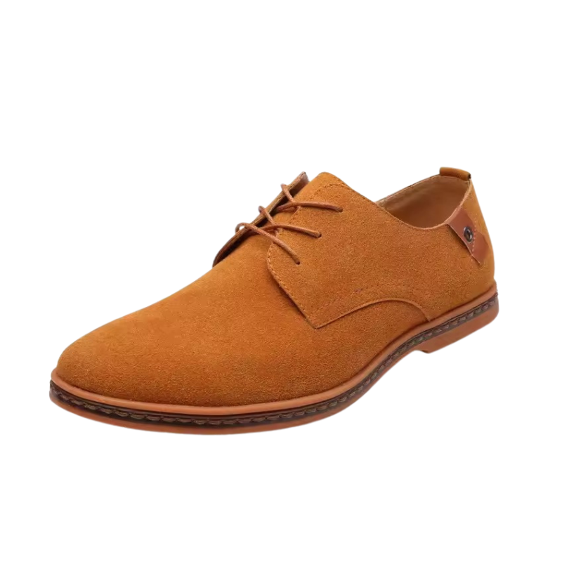 Heren Oxford Schoenen Suède Leer Veters en Contrasterende Hak