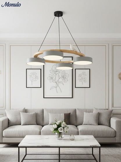 Decoratieve Vogelkroonluchter met Gekleurde Cirkels voor Eetkamer en Woonkamer
