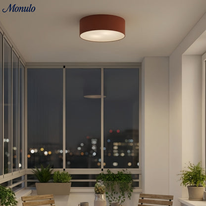 Plafondlamp met Linnen Kap – Drumvorm Ø30/45cm – Modern Scandinavisch Design – Elegante Verlichting Woonkamer Slaapkamer Eetkamer
