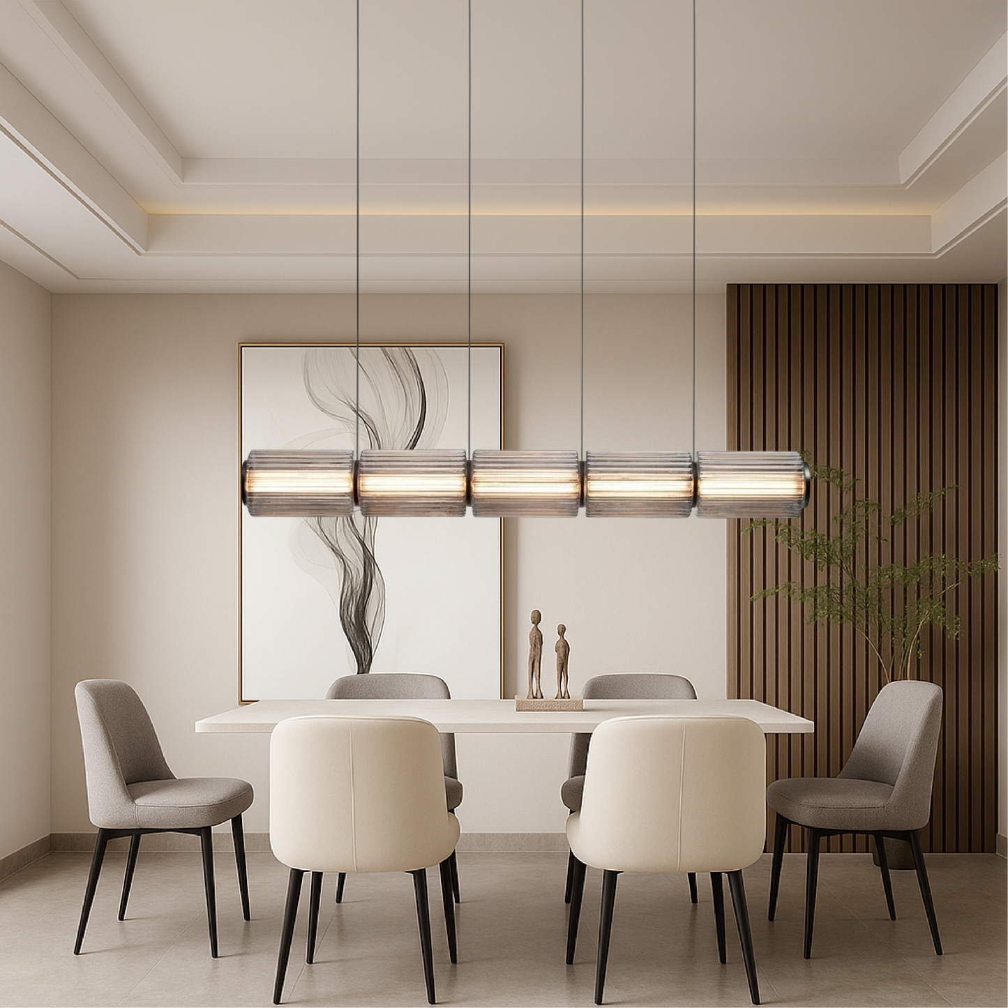 Cilinder glazen hanglamp LED glas ijzer zwart eetkamer bar moderne verlichting langwerpig design minimalistisch