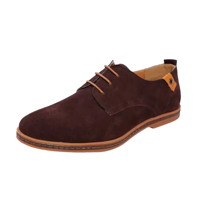 Heren Suède Oxford Schoenen met Contrasterende Hak