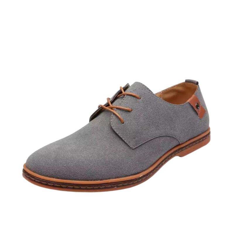 Heren Oxford Schoenen Suède Leer Veters en Contrasterende Hak