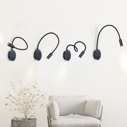 Verstelbare LED-wandlamp – 360° draaibaar – industrieel design zwart metaal – directe wandverlichting voor woonkamer slaapkamer gang modern interieur