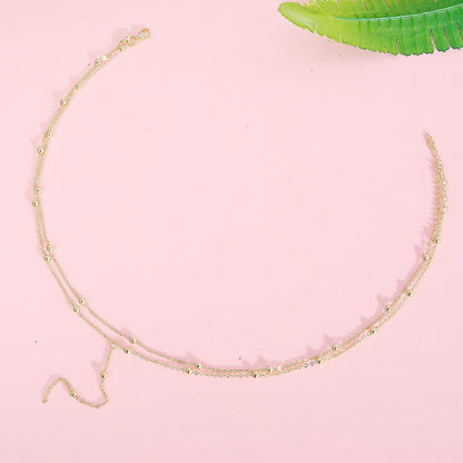 Oorbellen Ketting Fijne Bolletjes Elegant Hangend