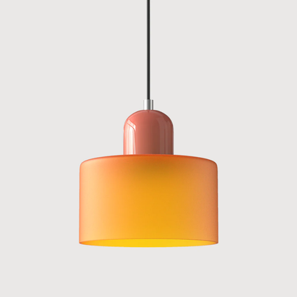 Lismeno Retro Hanglamp Glas 15cm Groen Oranje Eettafel Keuken Vintage Verlichting Compact