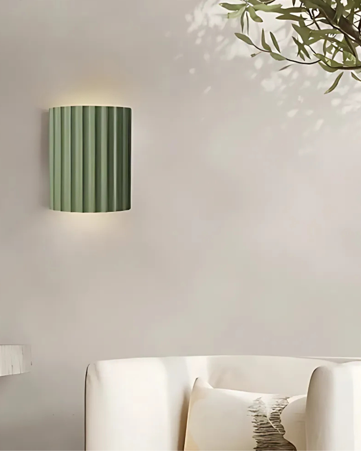 Wandlamp Ribbelstructuur Groen Met Tweezijdige Lichtbundel Voor Sfeervolle Ruimtes