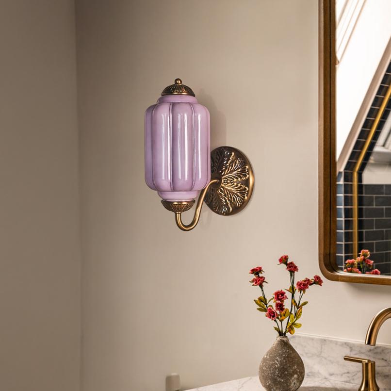Vintage Wandlamp met Melkglas en Geolied Messing – Klassieke Retro Verlichting voor Hal, Slaapkamer, Woonkamer