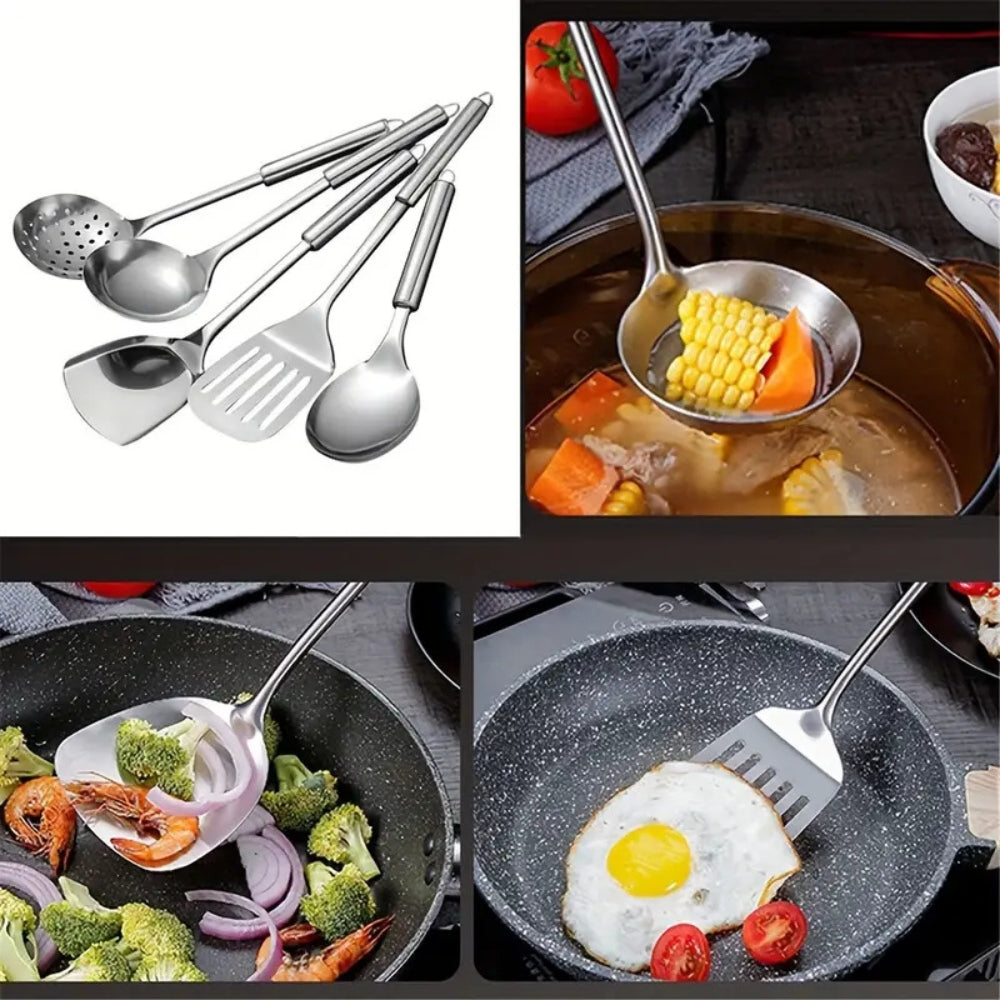 Kookgerei Set Roestvrijstaal 5-delig Professioneel Keukengerei Hittebestendig Ergonomisch