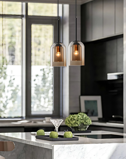 Glazen Hanglamp Ginza met Gebogen Vorm en Zachte Sfeerverlichting Warm Wit – E27 Fitting Inclusief Dimbare Compatibiliteit