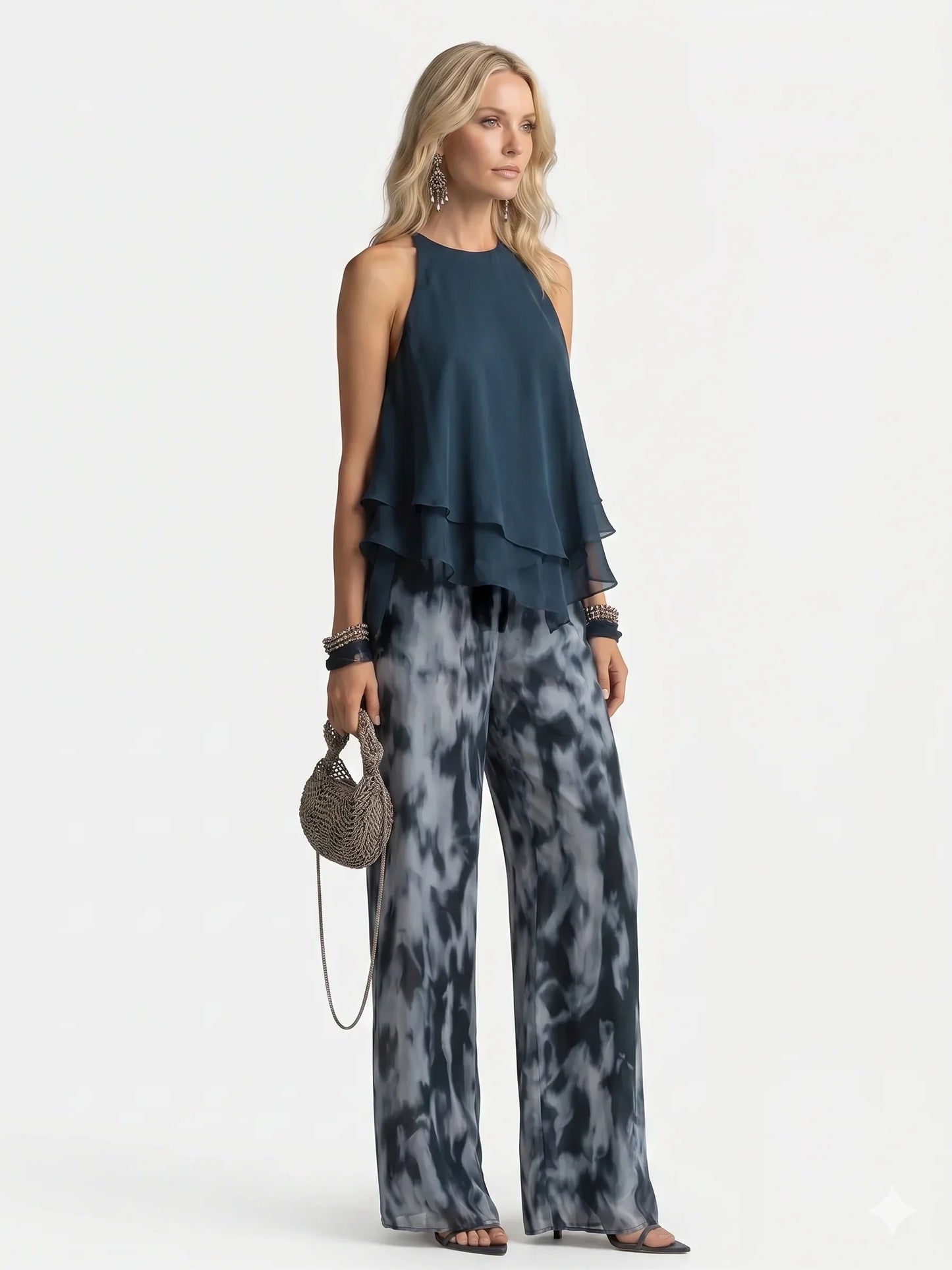 Dames Tweedelige Set Chiffon Elegant