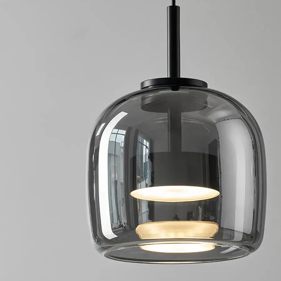 Nordische Hanglamp Glas LED Cognac Rookgrijs Scandinavisch