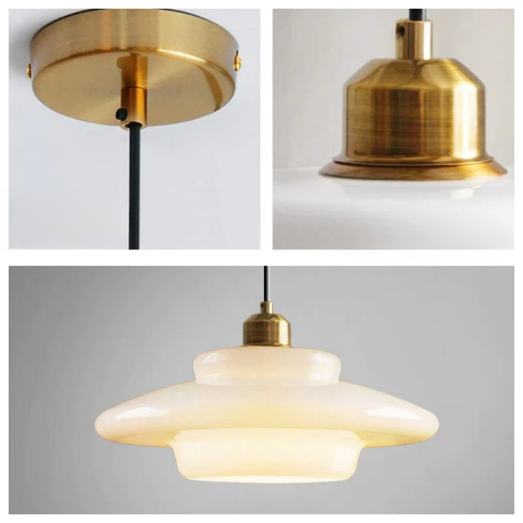 Hanglamp Glas E27 Goud Rond Woonkamer Eettafel Keuken Organisch Design Sfeerverlichting Modern Interieur