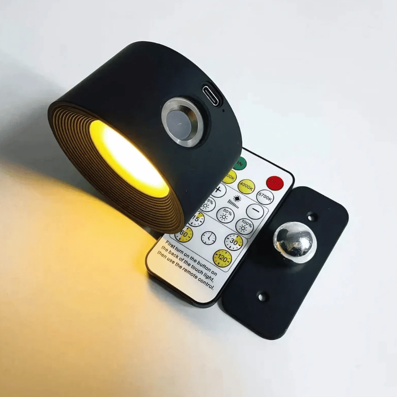 LED Wandlamp Draadloos met Accu en 360° Draaifunctie | Compact Design voor Woonkamer, Slaapkamer, Leeshoek, Hal | Instelbare Kleurtemperatuur Warmwit Neutraalwit Koudwit | Oplaadbare Verlichting 2000mAh