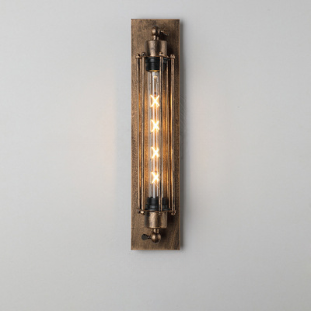Vintage Wandlamp LED Metaal Gietijzer Zwart Zilver Brons 47x10cm
