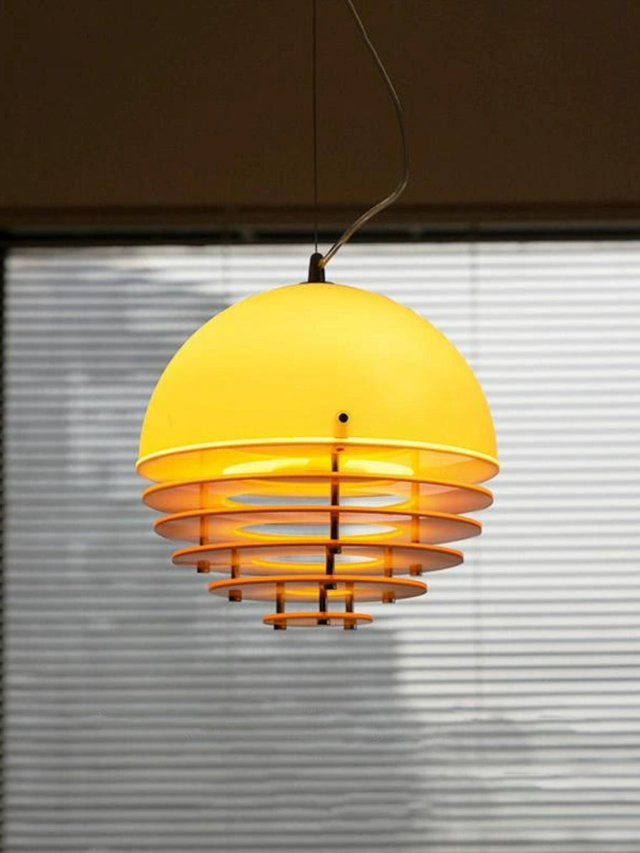 Stijlvolle Hanglamp Bauhaus Design Oranje-Wit Sfeerverlichting voor Moderne Interieurs