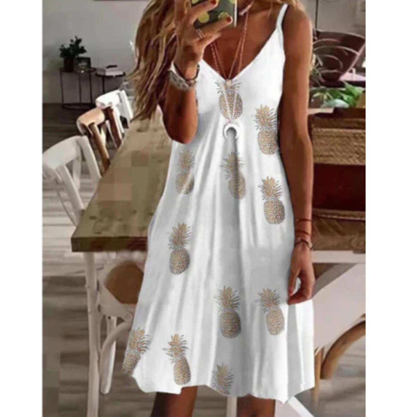 Boho Jurk Zomerse Vlinderprint Jurk voor Vrouw