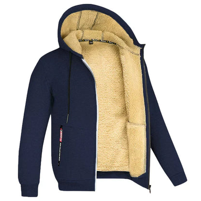 Heren Fleece Hoodie met Rits en Zachte Binnenvoering
