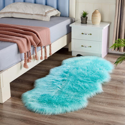 Vloerkleed Schapenvacht Imitatie Pluizig Antislip 60x120cm Slaapkamer Woonkamer Zacht