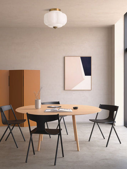Retro Plafondlamp met Melkglazen Kap – Verfijnde Semi-Flush Mount Verlichting voor Moderne Interieurs