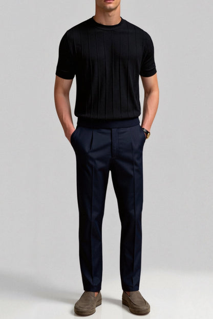 Heren T-Shirt Gestreept O-Hals Klassiek Casual