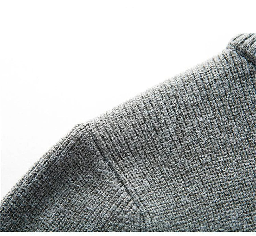 Herenvest Donkere Slimfit Trui met Rits en Kap