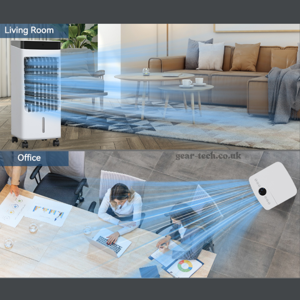 Draagbare Raambloze Aircooler met Afstandsbediening – 3-in-1 Luchtkoeler, Ventilator en Bevochtigingsfunctie voor Thuis en Kantoor