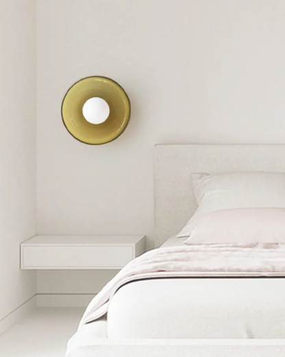 Moderne ronde plafondlamp van glas en ijzer – minimalistische designlamp voor woonkamer en slaapkamer met warme lichtkleur