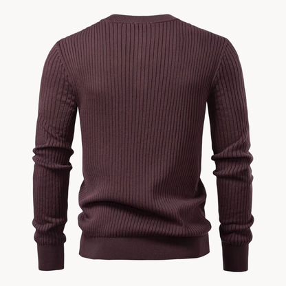 Ribgebreide Henley Trui Comfortabel en Verfijnd