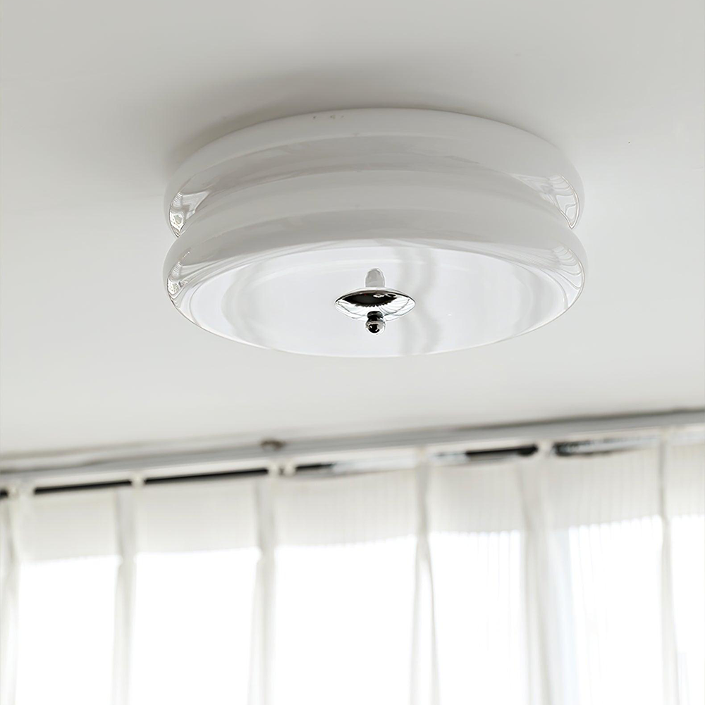 LED plafondlamp glas metaal crème 13 cm slaapkamer woonkamer art deco plafondverlichting rond warm licht neutraal licht wit licht
